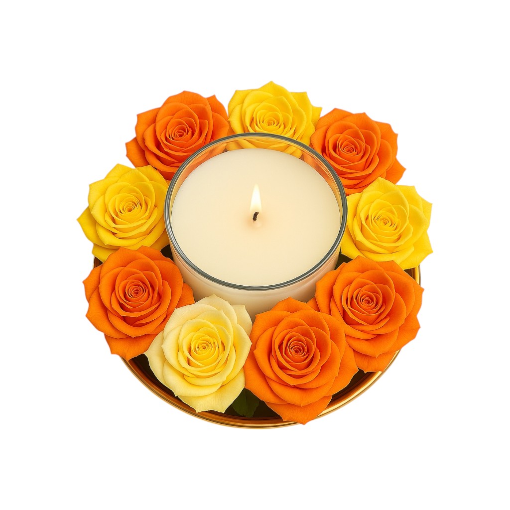 AMMA-by-ANNASA-Reflection-Bright-Yellow-Orange-Delight.jpg AMMA by ANNASA Reflection Bright Yellow & Orange Delight - Image 1